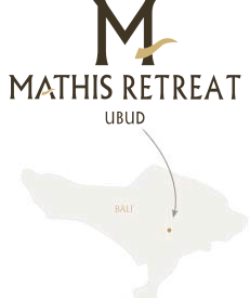 Mathis Retreat location on a map of Bali.
